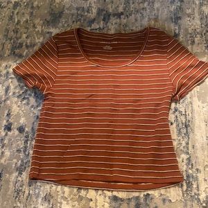Dark orange striped T-shirt